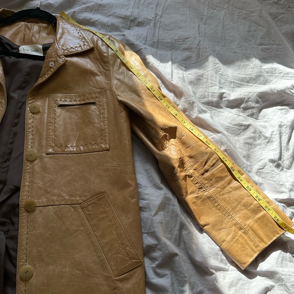 Hey Jude: vintage reworked tan leather jacket Sz small (Excellent Condition) - Picture 8 of 8